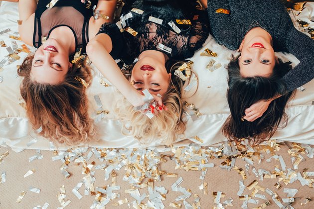 party women rest relaxation relief bed confetti