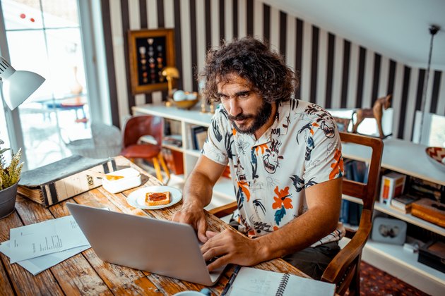Young man working on his laptop
