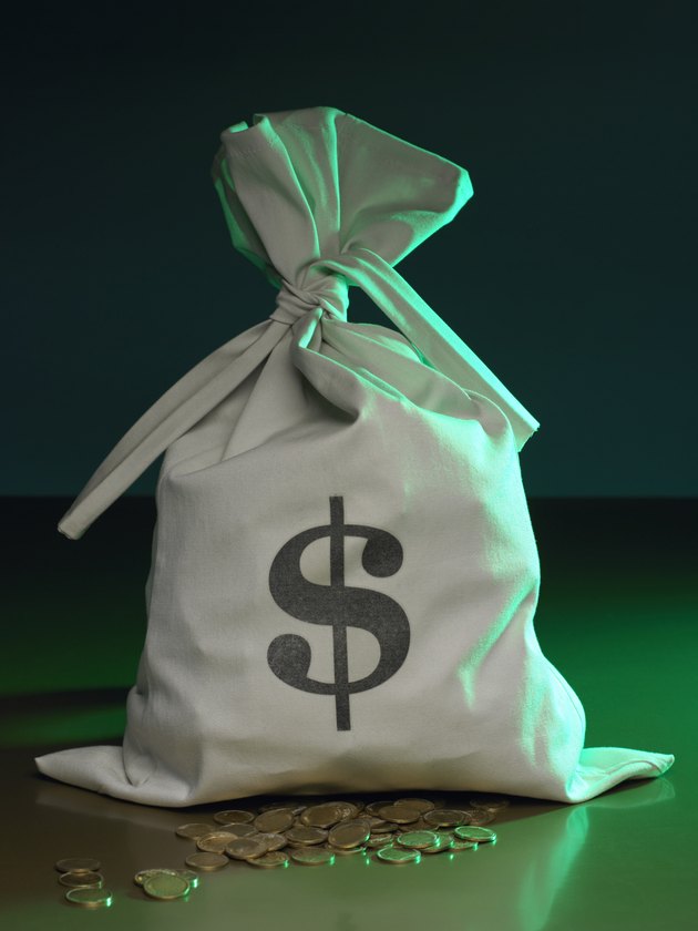 Money bag and coins