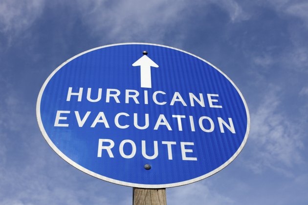 Hurricane evacuation route sign