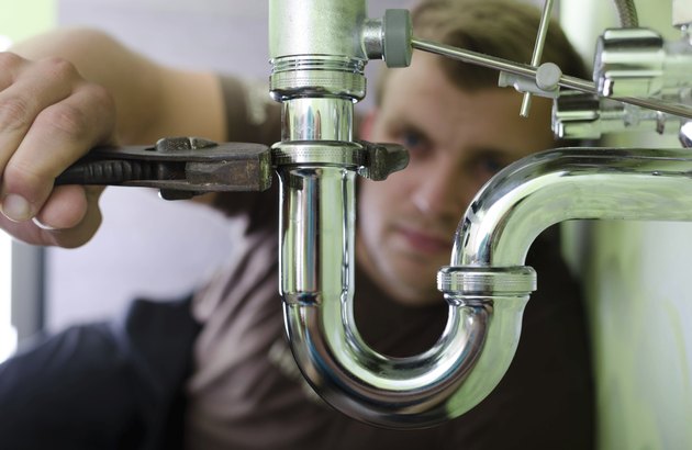 Plumber at work