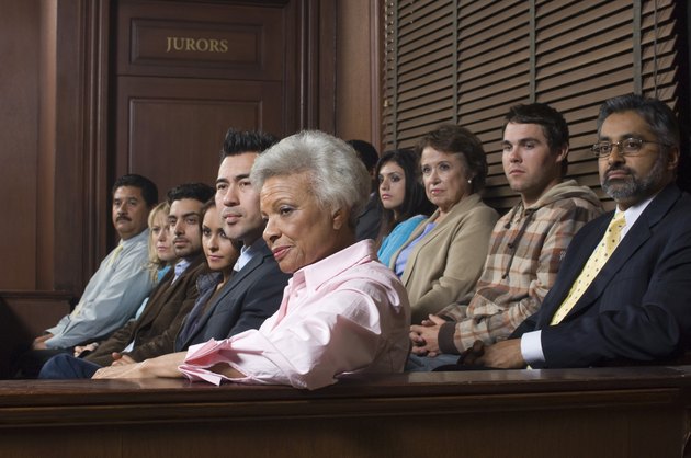 Jurors sitting in courtroom