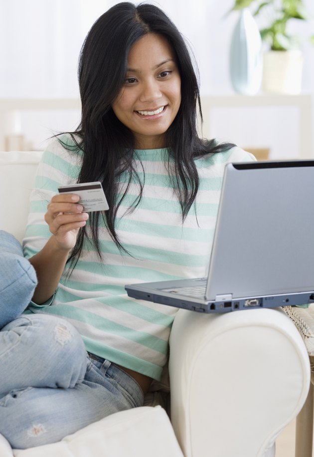 Pacific Islander woman shopping online