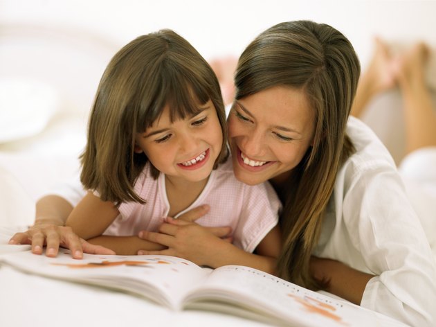 Mother and daughter reading