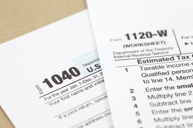 Financial business document US income tax form