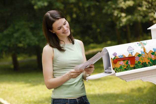 Woman reading mail
