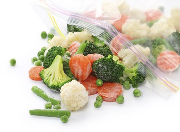 Frozen broccoli, cauliflower, carrots, green beans and peas are nutritious.