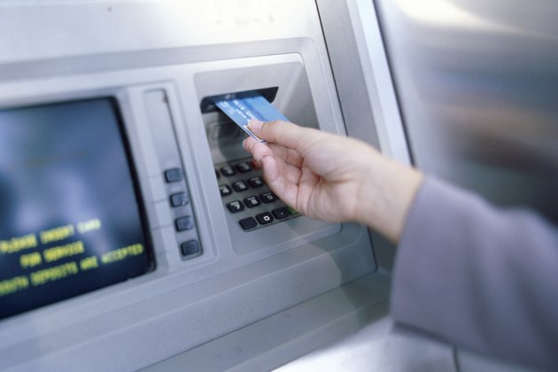 Person making an ATM transaction