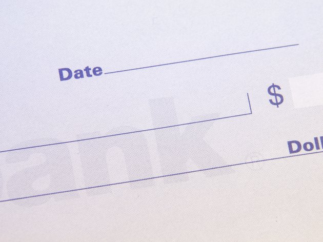 High angle view of a check