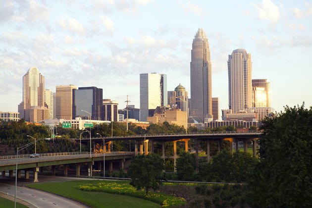The skyline of Charlotte, North Carolina, as of June 2003