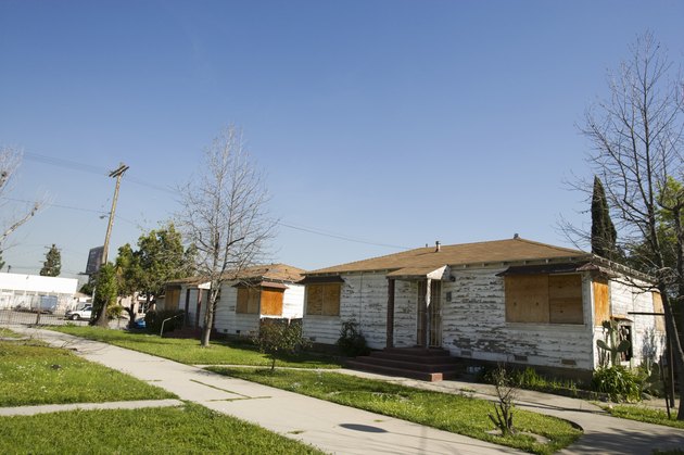 Abandoned Houses With Boarded Up Windows