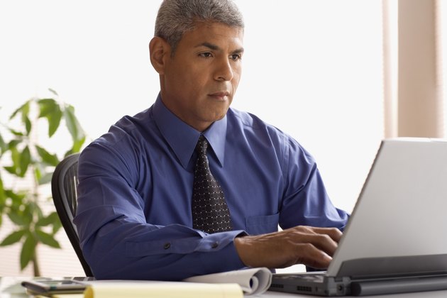 Businessman using a laptop