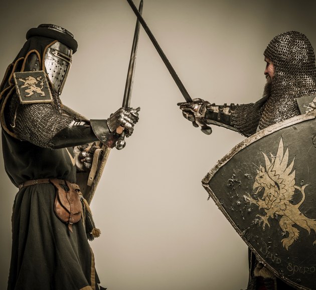 Fight between two medieval knight
