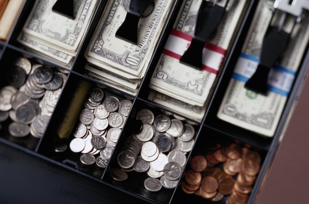 Above View of a Cash Register Till
