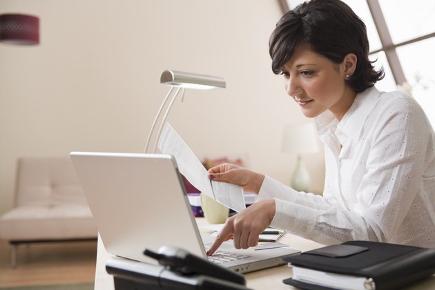 Woman working in home office