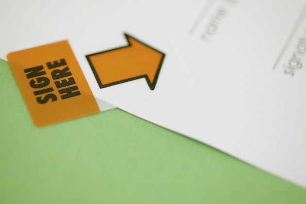 Sticker on contract