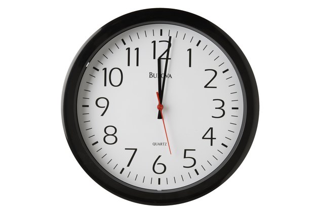 Clock showing one minute past 12 o'clock