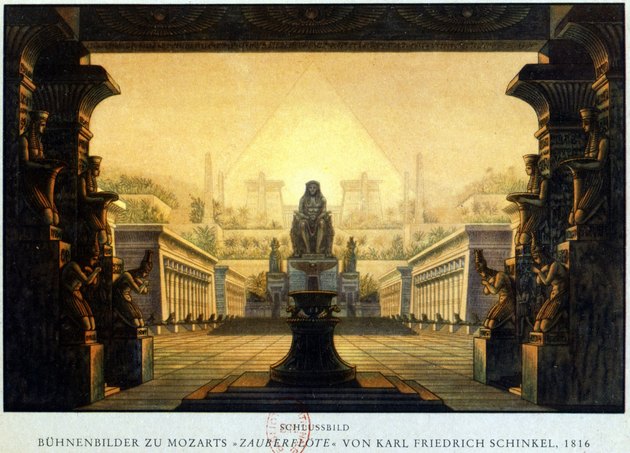 Depiction of Temple of Isis and Osiris from Mozart opera "The Magic Flute"