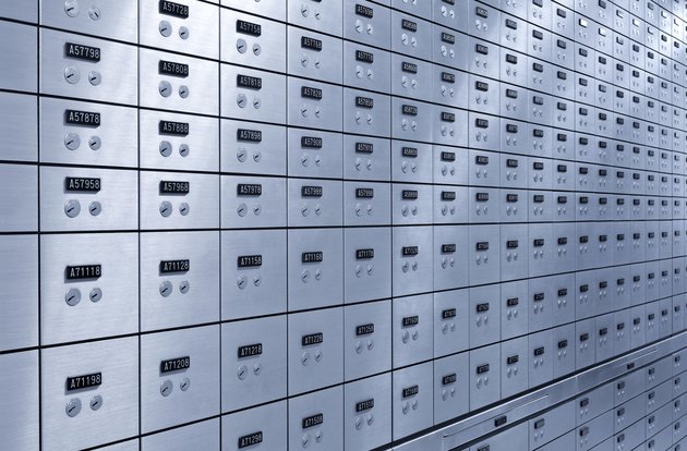 Safety Deposit Boxes in Bank of vault