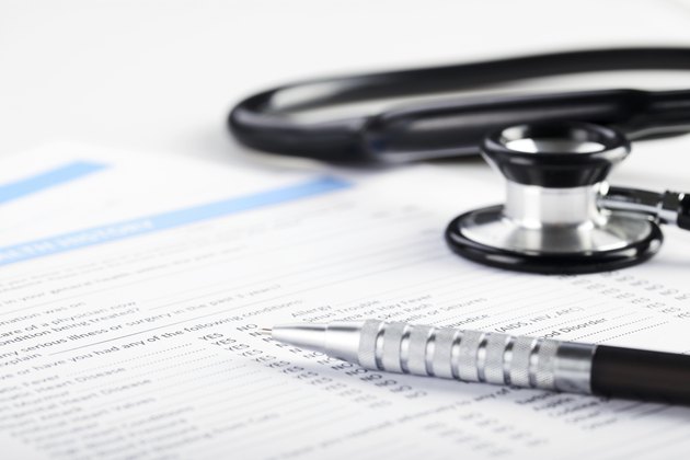 Medical form with stethoscope