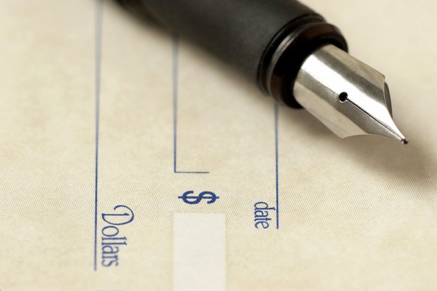 Fountain pen over check