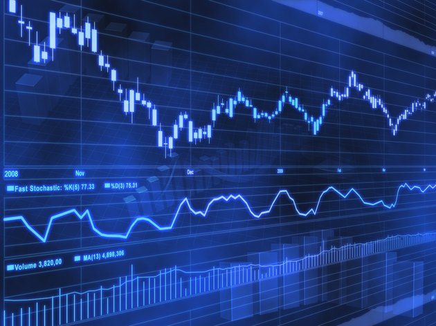 Stock Market Chart on Blue Background