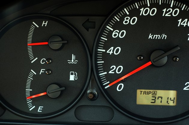 Car dashboard with speed