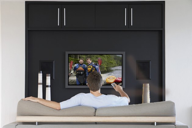Man Watching television