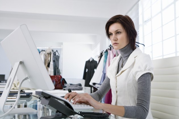 Stylish businesswoman in office