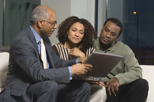 Couple with financial advisor