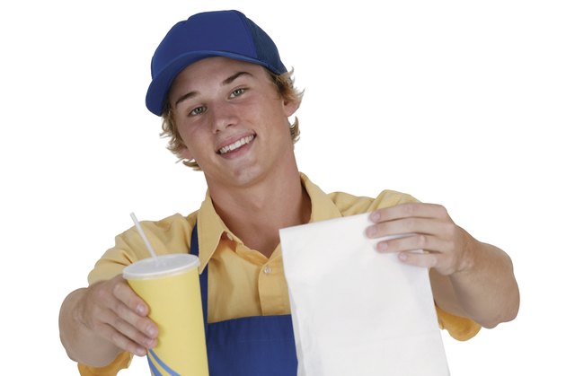 Teenage fast food employee