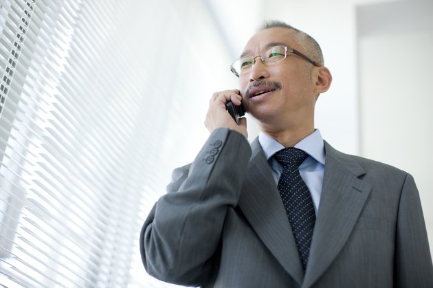 Businessman using mobile phone