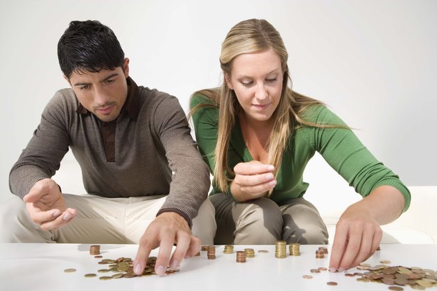 Couple counting coins