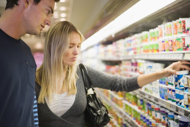 Couple shopping at supermarket