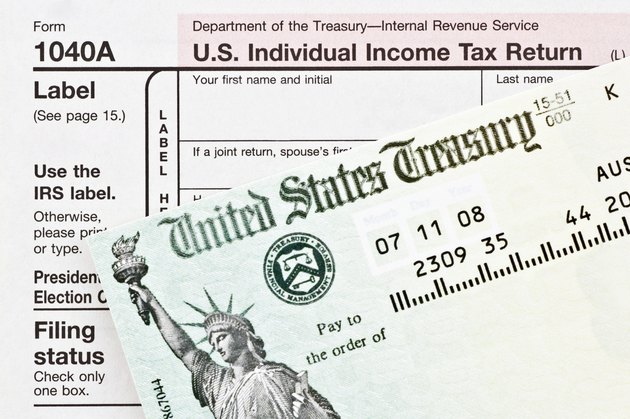 Tax form and refund check