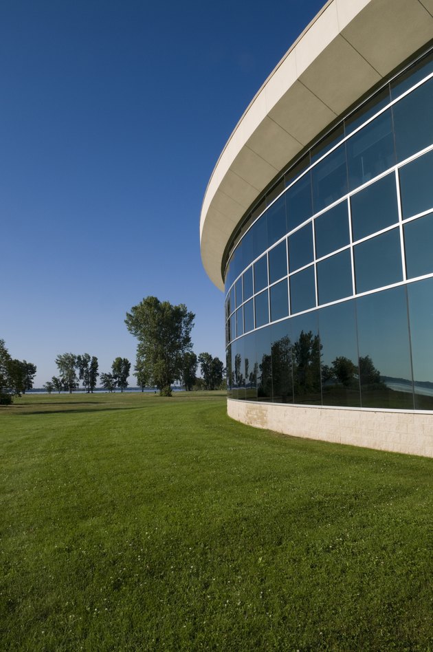 Park Reflection in Building