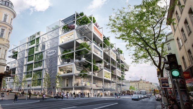 Concept art of new IKEA in Vienna