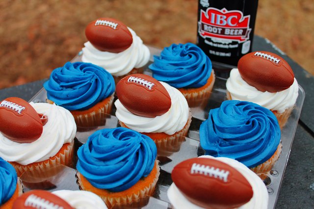 New England Patriots-themed cupcakes