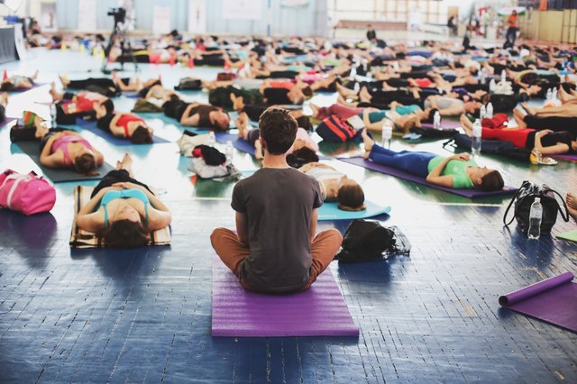 Yoga festival indoors