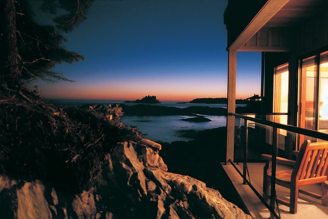 Deck at Twilight, with Lake View