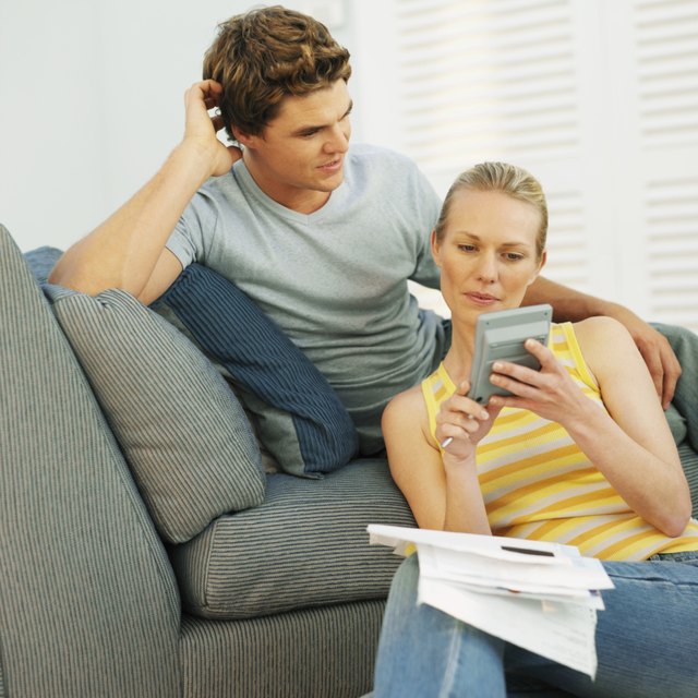Young couple doing their finances