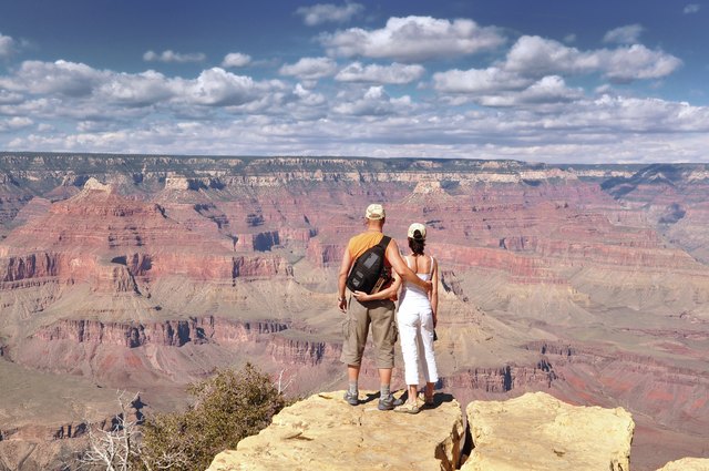 Couple Enjoying Beautiful Grand Canyon Landscape