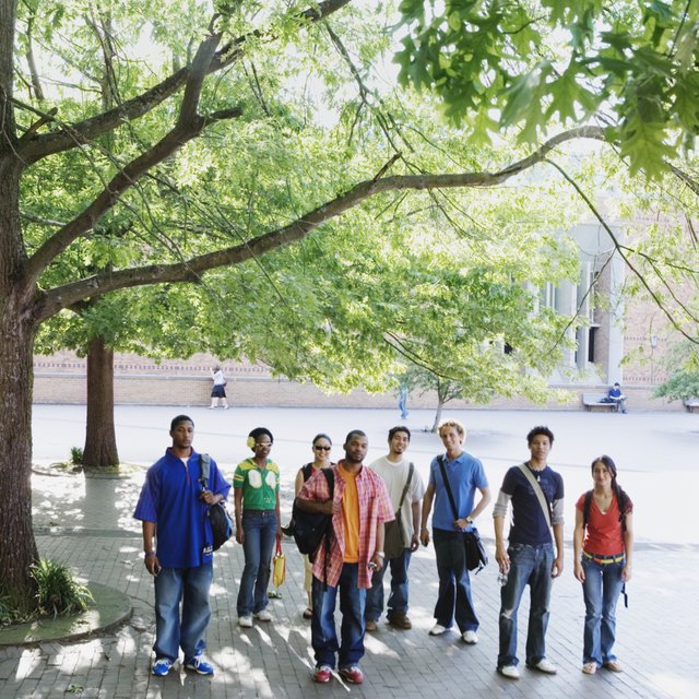 Group of college students standing together
