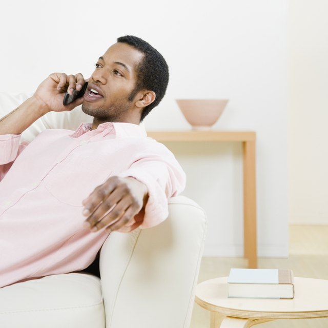African American man talking on cell phone