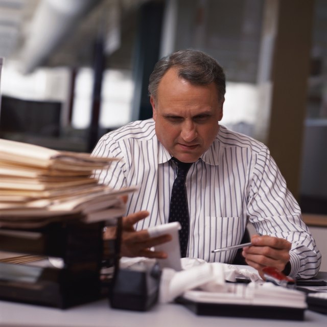 Businessman Concentrating on Work