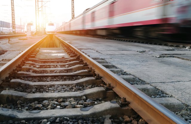 fast moving train