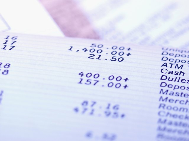 Close-up of bank record