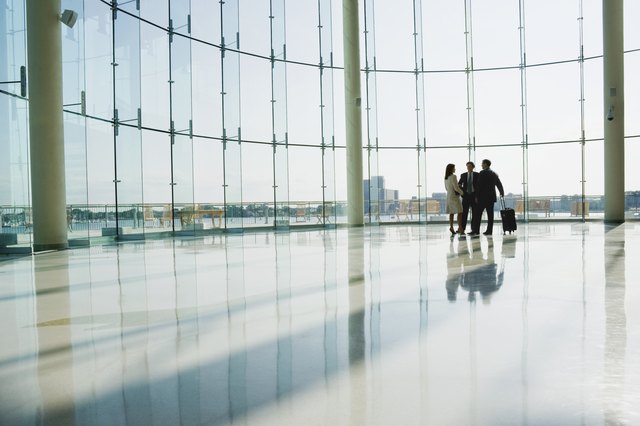 Businesspeople in airport lobby