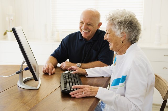 Couple using computer