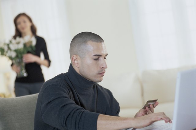 Man shopping online
